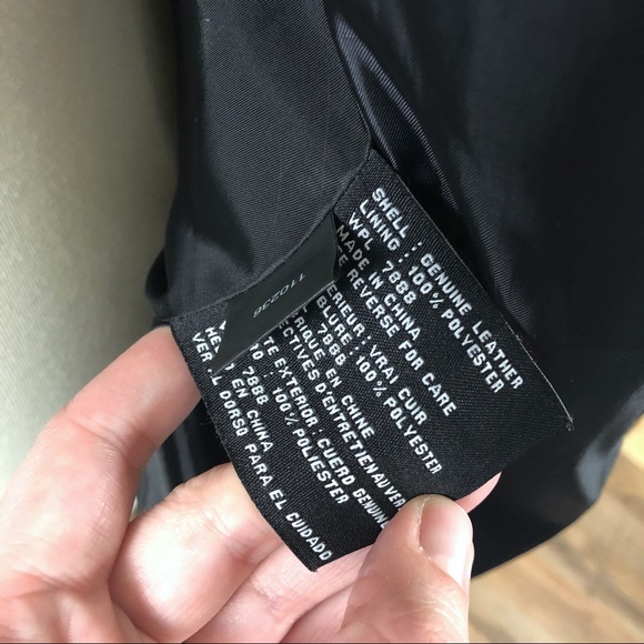 💸 SOLD :: Michael Kors Black Leather Moto Jacket - Picture 6 of 8